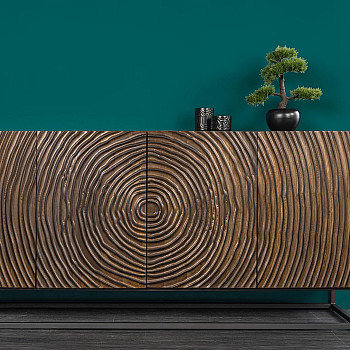 Komoda 44580 Zen Circle 180cm Drevo Mango Hnedá-Čierna