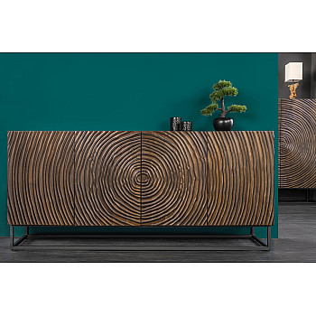 Komoda 44580 Zen Circle 180cm Drevo Mango Hnedá-Čierna