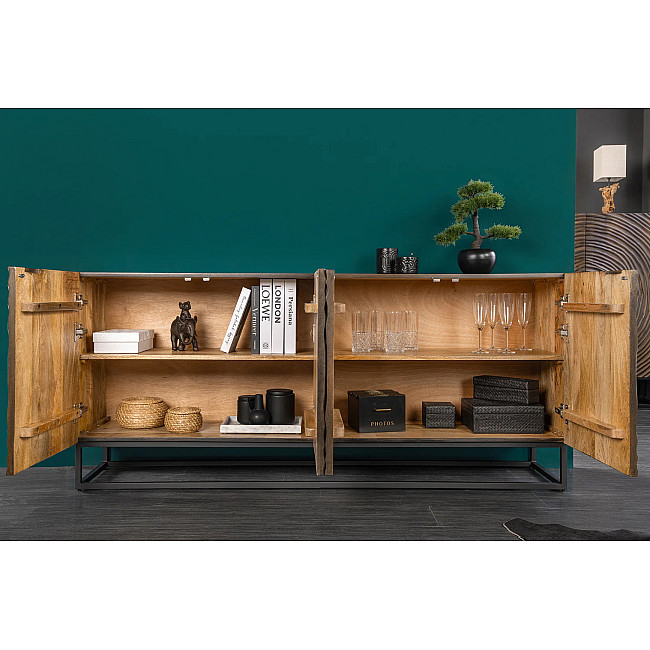 Komoda 44580 Zen Circle 180cm Drevo Mango Hnedá-Čierna