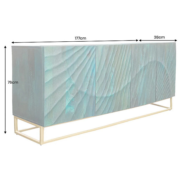 Komoda 46544 Scorpion 180cm Drevo Mango Tyrkysové