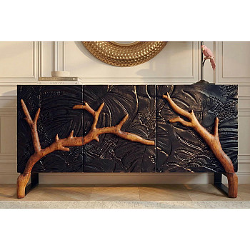 Komoda 46199 Forest 160cm Drevo Mango Čierne