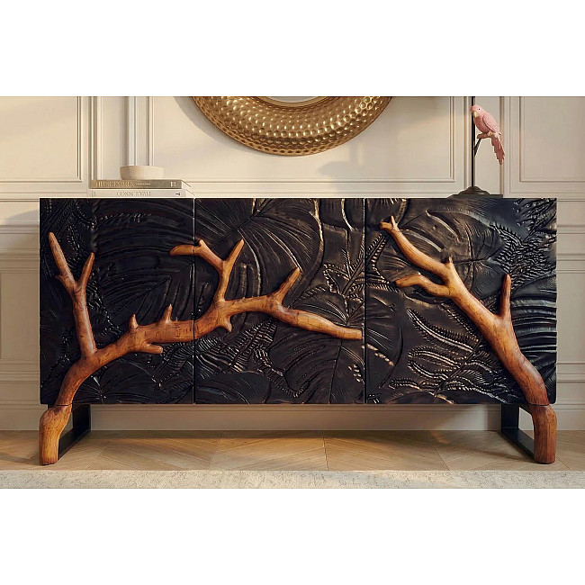 Komoda 46199 Forest 160cm Drevo Mango Čierne