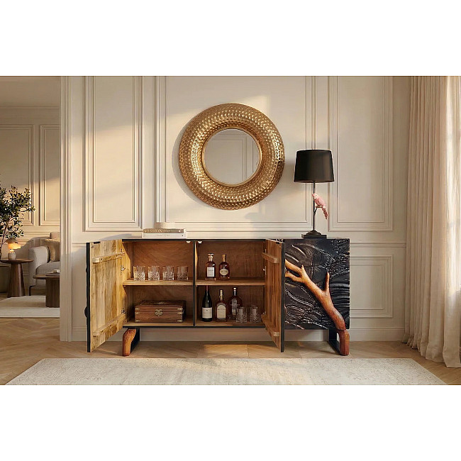 Komoda 46199 Forest 160cm Drevo Mango Čierne