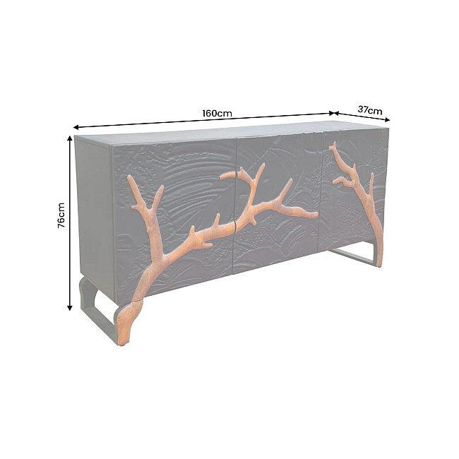 Komoda 46199 Forest 160cm Drevo Mango Čierne