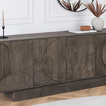 Komoda 46801 170cm Art Deco Drevo Mango Šedá