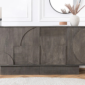 Komoda 46801 170cm Art Deco Drevo Mango Šedá