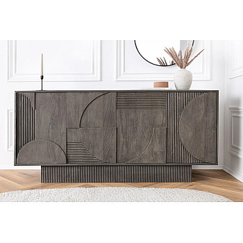 Komoda 46801 170cm Art Deco Drevo Mango Šedá Komoda 46801 170cm Art Deco Drevo Mango Šedá