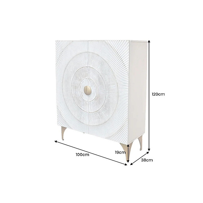 Komoda 48108 Bailey 100cm Drevo Mango Bielené