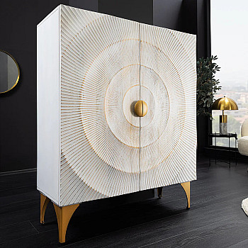 Komoda 48108 Bailey 100cm Drevo Mango Bielené