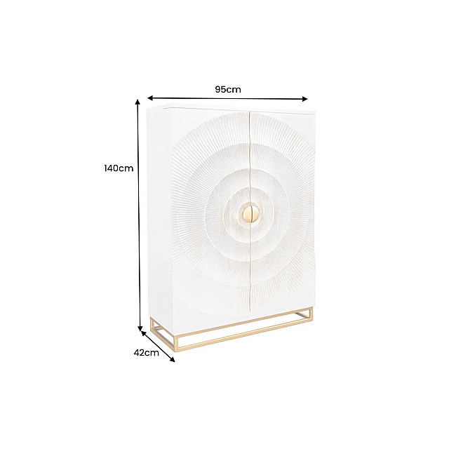 Komoda/Bar 48109 Bailey 95cm Drevo Mango Bielené
