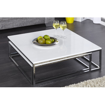 Konferenčný stôl 36083 75x75cm 2-Set Biely - PRODUKT JE SKLADOM U NÁS - 1Ks
