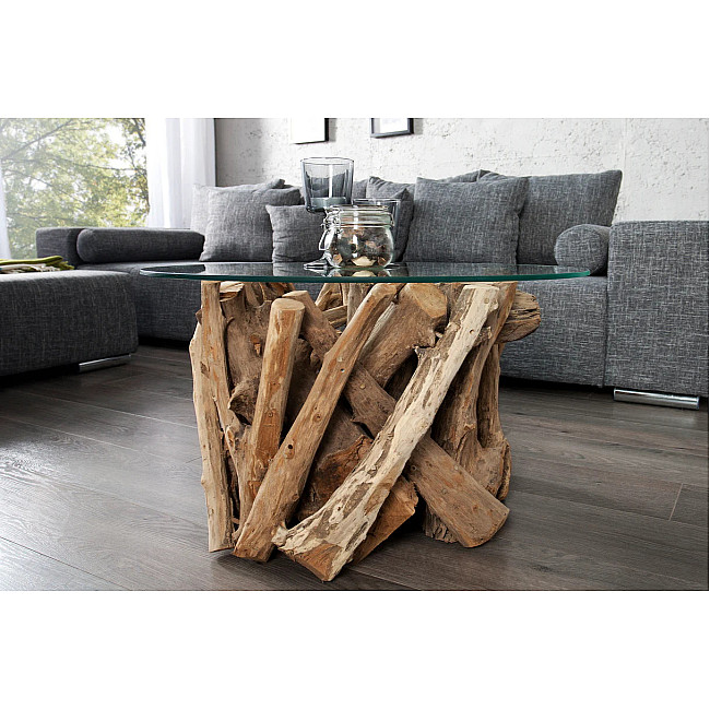 Konferenčný stôl Nature 39832 Ø60cm Drevo Teak