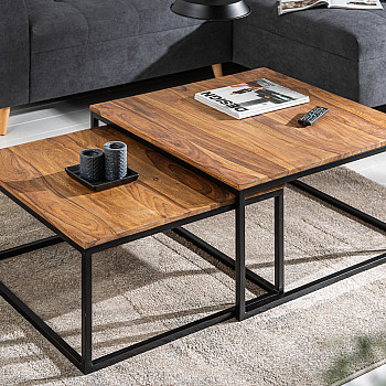 Konferenčný stôl 40001 75x75cm 2-Set Drevo Palisander