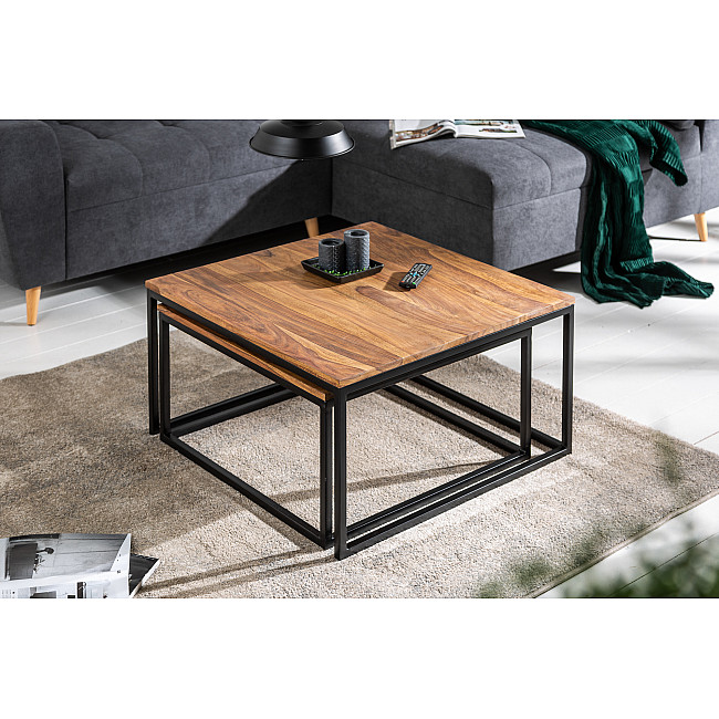 Konferenčný stôl 37291 75x75cm 2-Set Drevo Palisander Konferenčný stôl 37291 75x75cm 2-Set Drevo Palisander