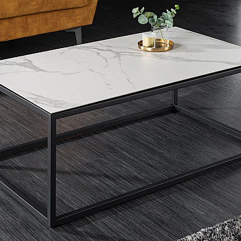 Konferenčný stôl 41089 100x60cm Marble Look White Ceramik