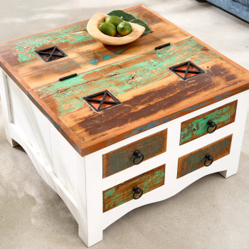 Konferenčný stôl 42149 Jakarta 70x70cm Drevo Mango