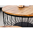 Konferenčný stôl Storage 2-Set 42896 Ø70 a Ø57cm Drevo Mango