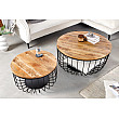 Konferenčný stôl Storage 2-Set 42896 Ø70 a Ø57cm Drevo Mango