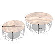 Konferenčný stôl Storage 2-Set 42896 Ø70 a Ø57cm Drevo Mango