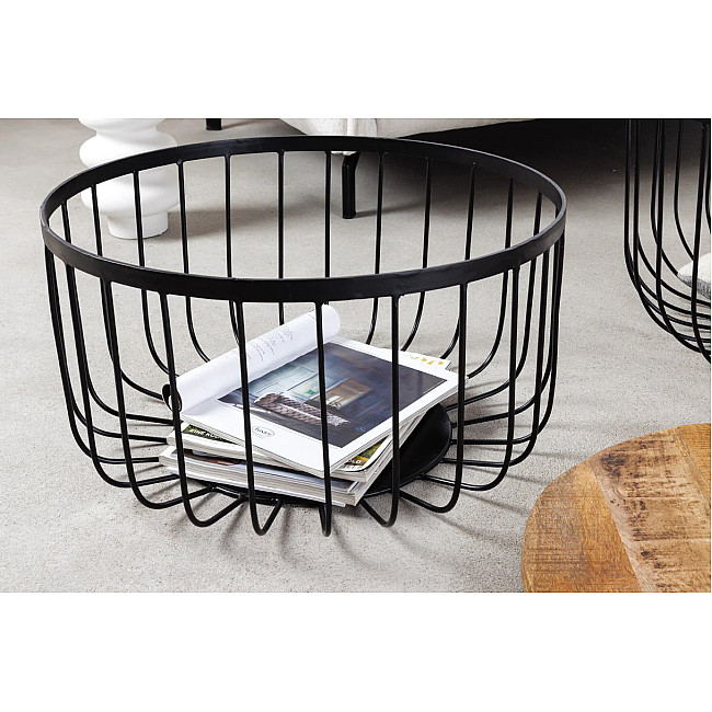 Konferenčný stôl Storage 2-Set 42896 Ø70 a Ø57cm Drevo Mango