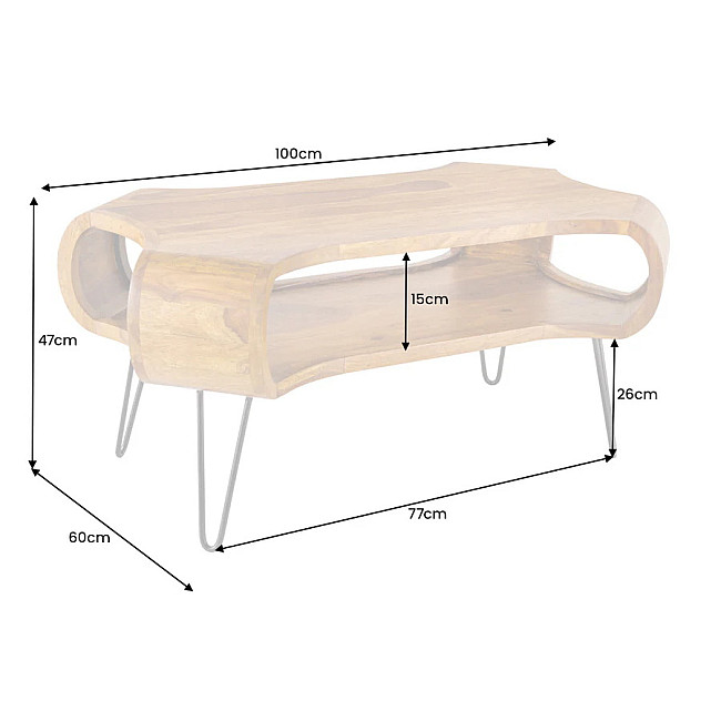 Konferenčný stôl Organic 43073 100x60cm Drevo Palisander