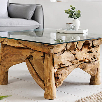 Konferenčný stôl Riverside 43199 80x80cm Drevo Teak