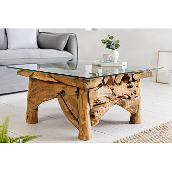 Konferenčný stôl Riverside 43199 80x80cm Drevo Teak