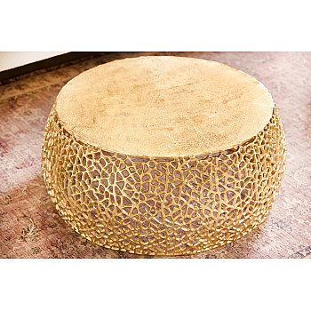 Konferenčný stôl Leaf 43227 Ø75cm Aluminium Zlatá