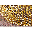 Konferenčný stôl Leaf 43228 Ø75cm Aluminium Gold + Drevo Acacia