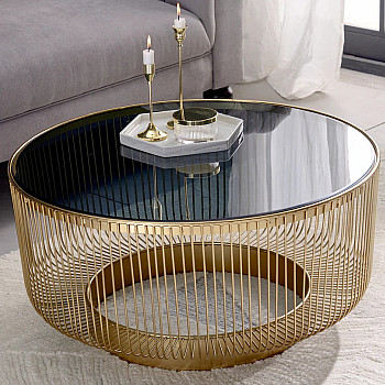 Konferenčný stôl Variation 43233 Ø80cm Gold