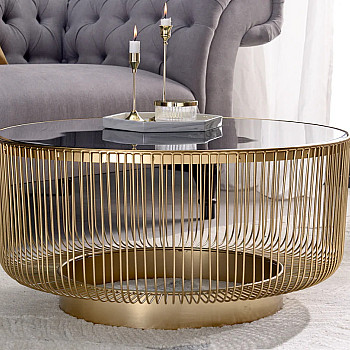 Konferenčný stôl Variation 43233 Ø80cm Gold