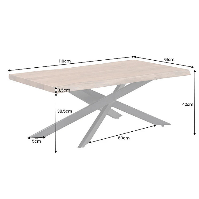 Konferenčný stôl Mammut 44059 110x60cm Drevo Acacia