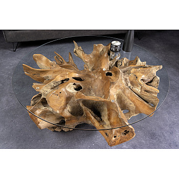 Konferenčný stôl Root 44120 Ø100cm Drevo Teak