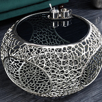 Konferenčný stôl Spin 44147 Ø75cm Aluminium Silver