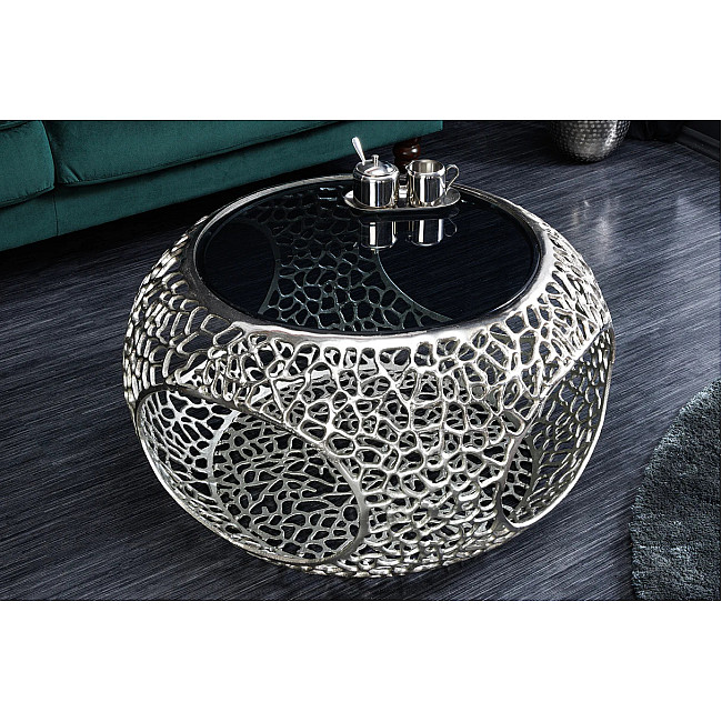 Konferenčný stôl Spin 44147 Ø75cm Aluminium Silver