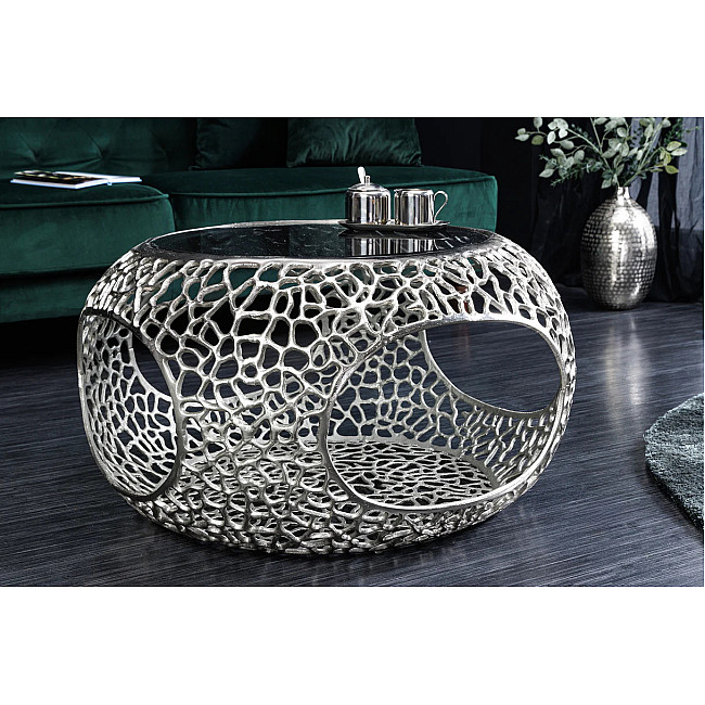 Konferenčný stôl Spin 44147 Ø75cm Aluminium Silver