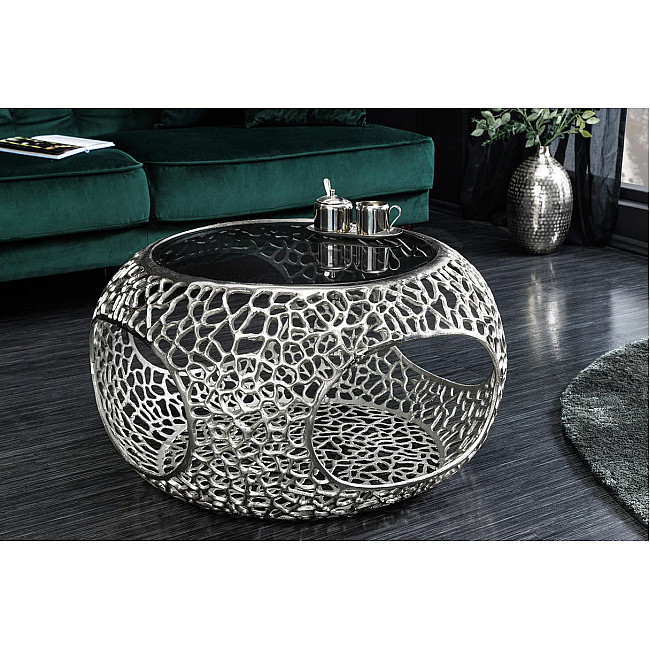 Konferenčný stôl Spin 44147 Ø75cm Aluminium Silver