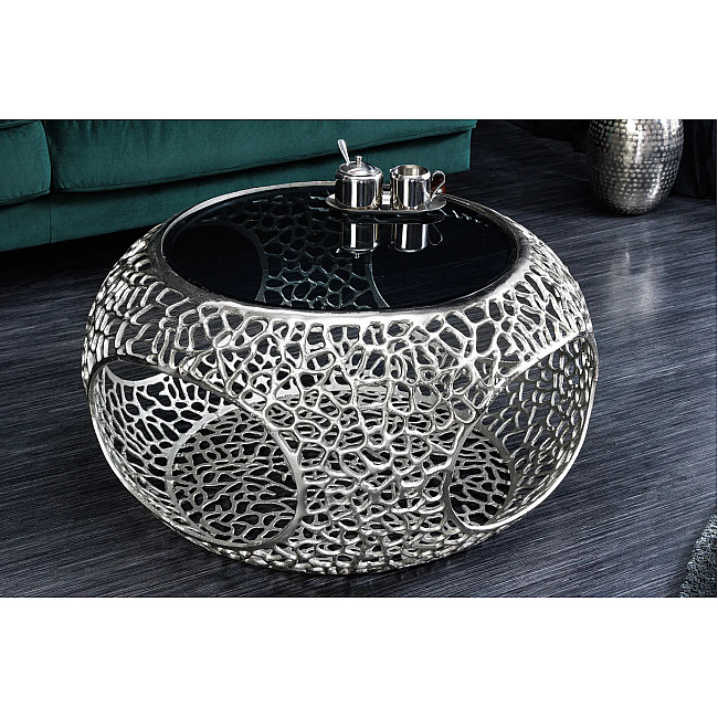 Konferenčný stôl Spin 44147 Ø75cm Aluminium Silver