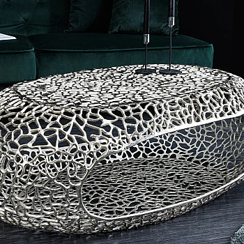 Konferenčný stôl Organic 44148 120x66cm Aluminium Silver