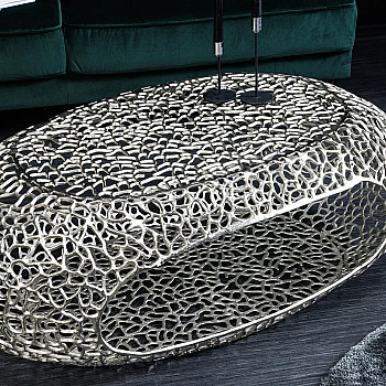 Konferenčný stôl Organic 44148 120x66cm Aluminium Silver