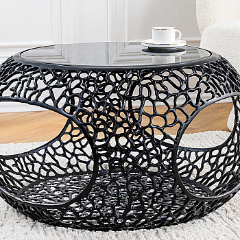 Konferenčný stôl Spin 44506 Ø75cm Aluminium Black