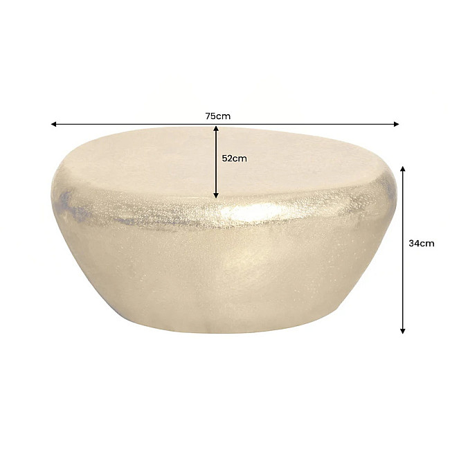 Konferenčný stôl Stone 44852 75x52cm Gold