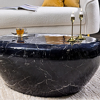 Konferenčný stôl Stone 44853 75x52cm Black marble look