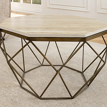 Konferenčný stôl Diamond 45204 Ø70cm Travertine