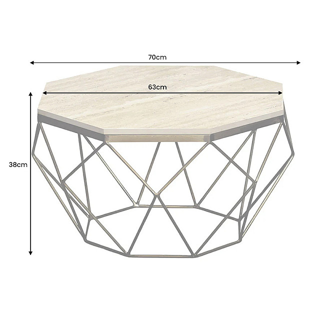 Konferenčný stôl Diamond 45204 Ø70cm Travertine