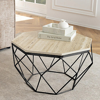 Konferenčný stôl Diamond 45205 Ø70cm Travertine