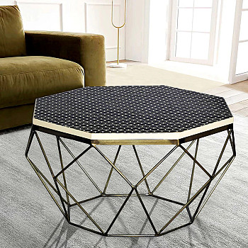 Konferenčný stôl Diamond 45215 Ø70cm Mosadz
