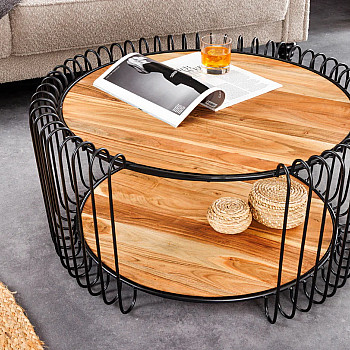 Konferenčný stôl Elements 45736 Ø70cm Drevo Acacia