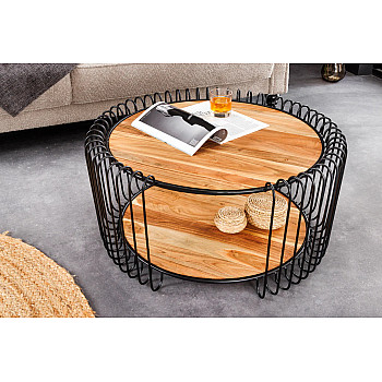 Konferenčný stôl Elements 45736 Ø70cm Drevo Acacia