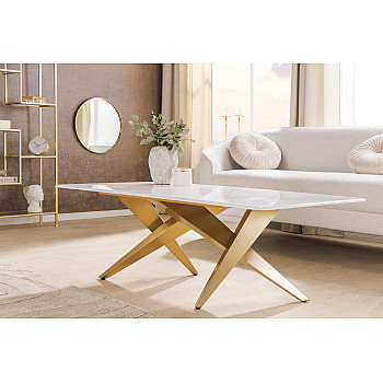 Konferenčný stôl Art Living 46204 130x70cm Biely Mramor Ceramic